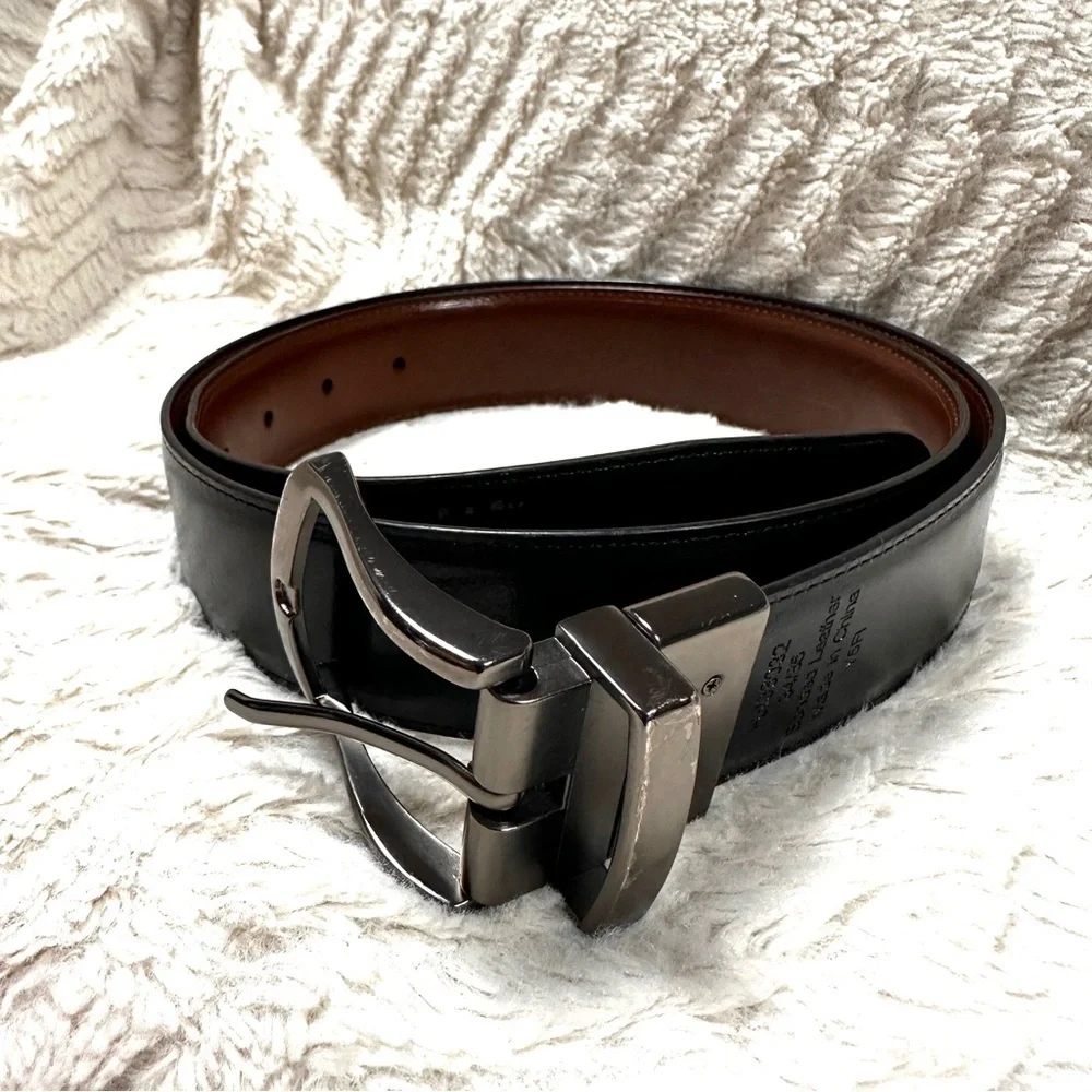 Original Penguin by Munsingwear REVERSIBLE Leather Black & Brown Belt,  size 34